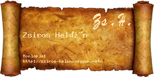 Zsiros Helén névjegykártya