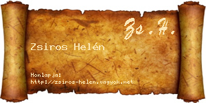 Zsiros Helén névjegykártya